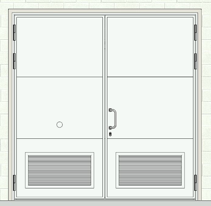 Ворота  противопожарные распашные ВПР-60К, ниппель